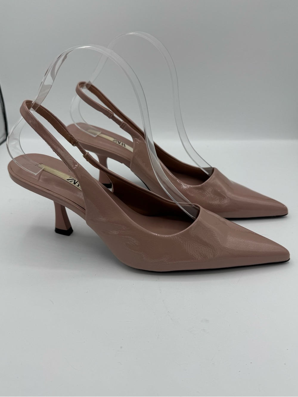 Zara Mauve Elegant blush pink mauve Slingback kitten Heels size 38 office event